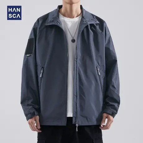 hansca工装夹克男款宽松复古秋冬季休闲户外机能防水防泼立领外套商品大图