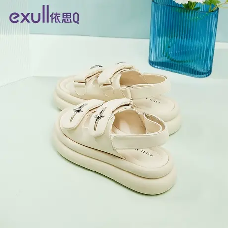 依思q厚底凉鞋女2024夏季新款搭配裙子网红超火踩屎感软底沙滩鞋图片