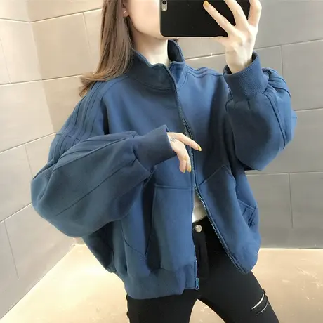 卫衣外套女春秋款2023新款早春季女装宽松韩版小个子上衣休闲开衫图片