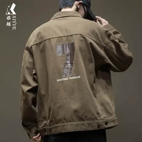 牛仔衣夹克男高级感男生外套男士秋冬季痞帅大码加绒加厚男装潮流商品大图