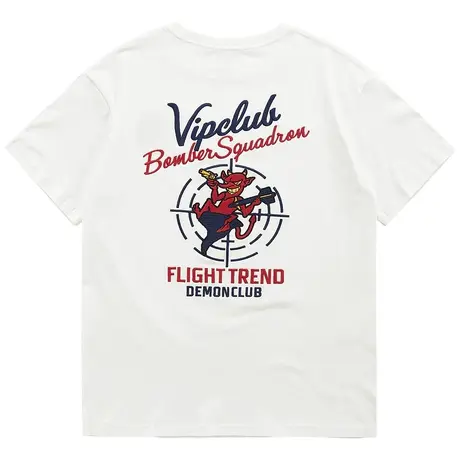 VIP夏季刺绣短袖t恤男ins潮牌半袖打底衫宽松体恤纯棉vintage上衣商品大图