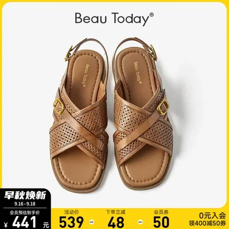 BeauToday罗马凉鞋凉鞋女2023年夏季新款流行平底时尚休闲凉鞋商品大图