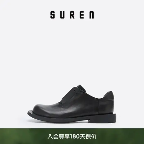 素人SUREN 春夏经典款真皮小皮鞋女休闲平底单鞋一脚蹬乐福鞋058图片