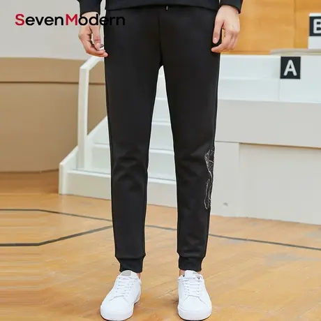 【清仓商场同款】柒牌奥莱男装SevenModern青年运动束脚休闲长裤商品大图
