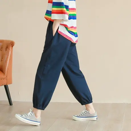 胖妹妹春装新款收脚口设计针织裤加大码2023宽松显瘦休闲裤200斤商品大图