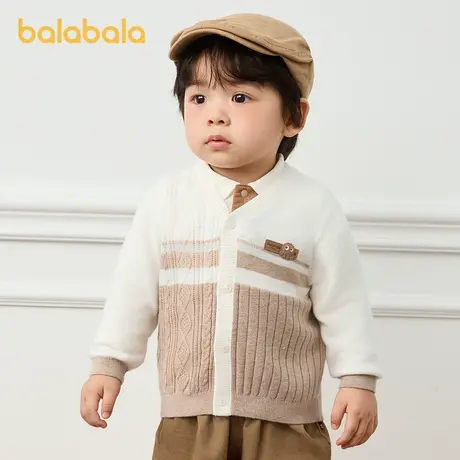巴拉巴拉童装宝宝毛衫2025新款秋装婴幼儿套头V领针织衫男童开衫商品大图