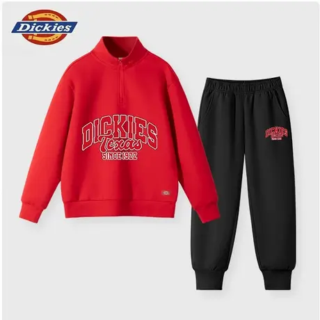 Dickies童装男童套装秋男孩秋季红色运动上衣儿童美式秋装两件套A商品大图