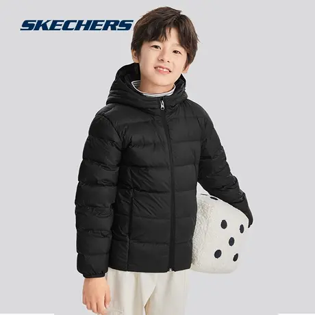 Skechers斯凯奇童装正品轻薄羽绒服男童宝宝外套秋冬女童连帽上衣商品大图