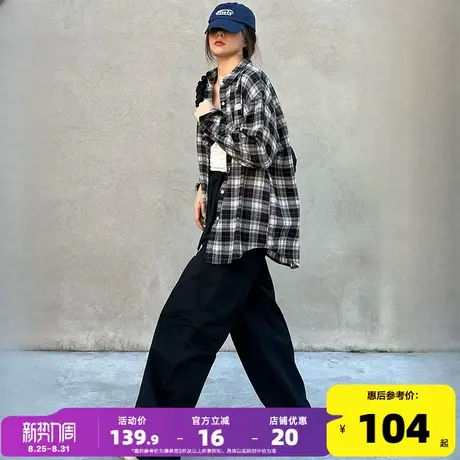唐狮2025年春季新款格子衬衫女长袖衬衣外套韩版设计感小众上衣商品大图