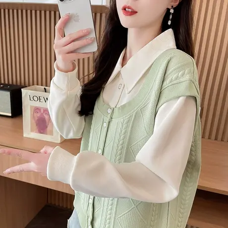 翻领polo衫卫衣女2025新款爆款春秋季韩版宽松薄款小个子上衣外套商品大图