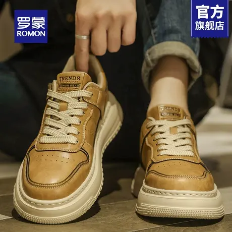 罗蒙板鞋男款2025新款冬季运动休闲潮鞋男生厚底增高鞋子男RM商品大图