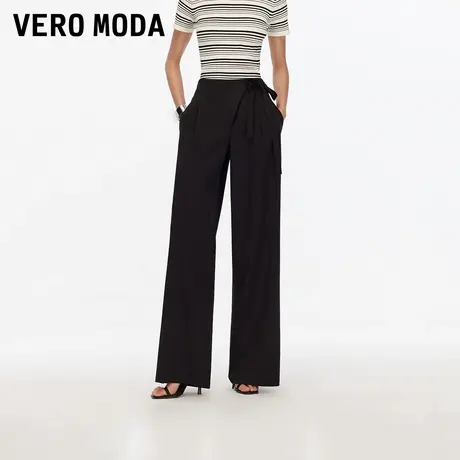 【来了就好】Vero Moda休闲裤25秋季新款斜门襟系带高腰阔腿裤商品大图