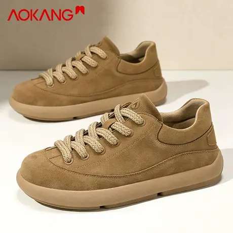 奥康男鞋2026新款冬季休闲板鞋软底耐磨男士德训复古勃肯运动潮鞋图片