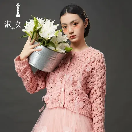淑女屋草原小屋蝴蝶结慵懒风毛衣2023秋冬宽松显瘦百搭外穿上衣商品大图