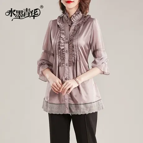 特衬衫女春装新款设计感百搭洋气衬衣职业休闲上衣图片