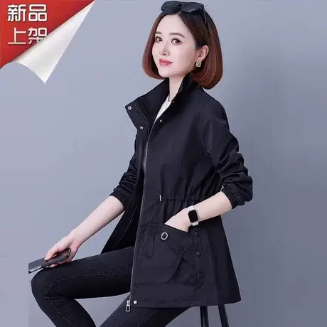 恋上17号风衣外套女中长款春秋2023年新款时尚洋气妈妈装收腰上衣图片