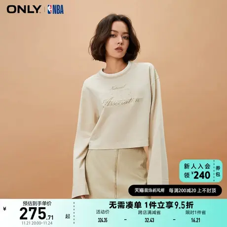ONLY奥莱NBA联名款圆领印花短款长袖卫衣女商品大图