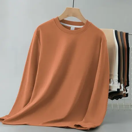 380g重磅圆领长袖t恤男秋冬潮流内搭打底衫双面热感加厚款秋衣服商品大图