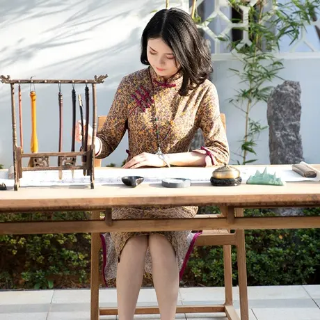 筠雅旗袍年轻款 少女旗袍改良版连衣裙减龄洋气显瘦气质修身裙子图片