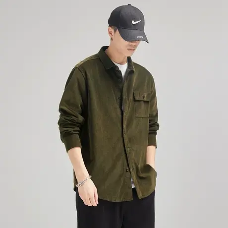 Modi Nick/摩帝尼克秋季男士衬衫长袖宽松潮牌潮流休闲复古衬衣商品大图