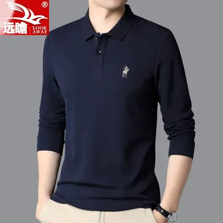 冬季纯棉长袖t恤男2022年新款中青年男士T恤打底衫休闲百搭POLO衫图片
