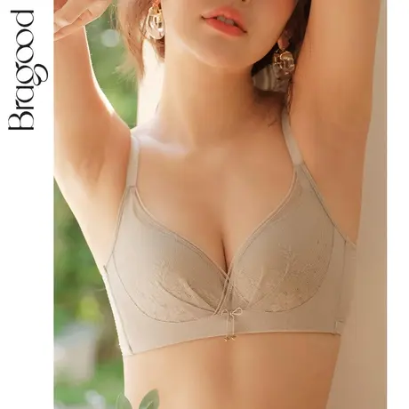 内衣女文胸小胸聚拢大胸显小春夏薄款胸罩无钢圈透气蕾丝洞洞杯商品大图