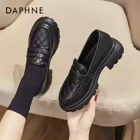 Daphne/达芙妮Daphne/达芙妮小皮鞋百搭英伦软底女鞋乐福鞋一脚蹬图片