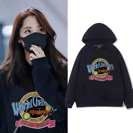 2023年新款卫衣女上衣韩版宽松连帽短款设计感小众秋冬小个子薄款图片