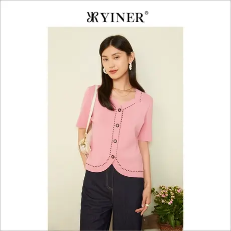 【树莓粉】YINER音儿专选女装夏季薄款空调衫针织开衫商品大图