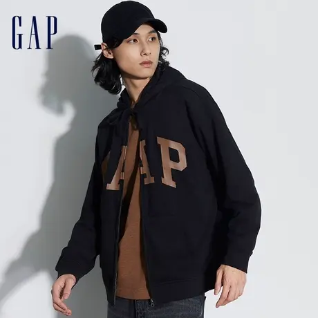 Gap男女同款春季2024新款LOGO美式复古软卫衣情侣连帽外套892182图片