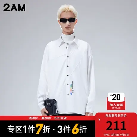 卡宾潮牌2AM街头宽松落肩休闲衬衫图片