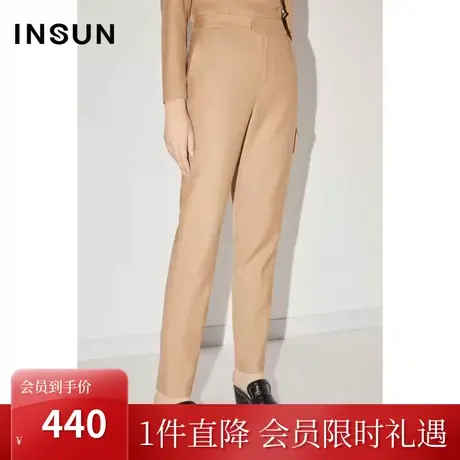 恩裳COVER冬季2022时尚立体裁剪挺括有型舒适羊毛直筒休闲裤图片