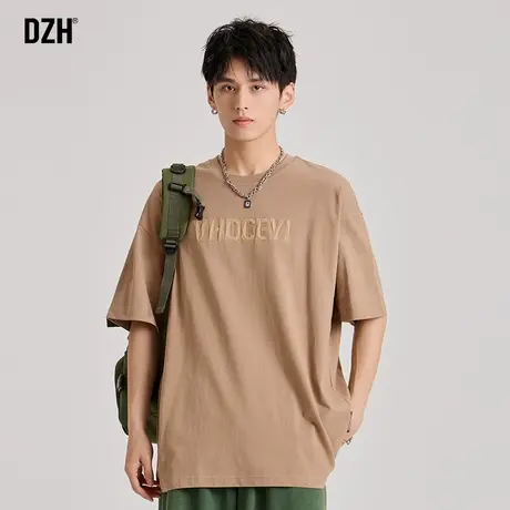男士纯棉t恤男夏季潮牌宽松半袖上衣男装2023新款圆领短袖体恤衫商品大图