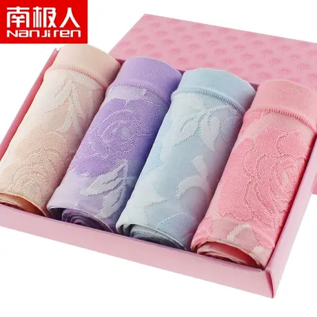南极人女士内裤女纯棉质面料高腰提臀收腹大码胖mm无痕性感三角裤商品大图
