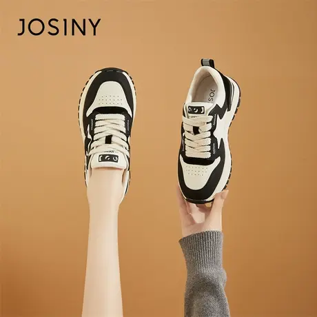 Josiny/卓诗尼运动鞋女2024新款春季爆款百搭轻便黑白熊猫跑步鞋商品大图