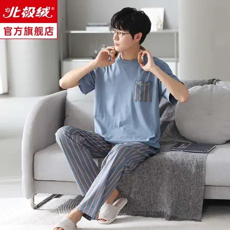 莫代尔男士睡衣男夏季冰丝短袖2023年新款大码家居服两件套装ys商品大图