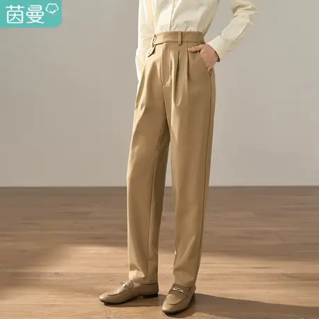 【商场同款】茵曼冬女装新款后腰加橡筋设计宽松萝卜版型西裤图片