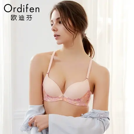 欧迪芬春夏女士内衣聚拢胸罩收副乳性感光面上托文胸 XB7106商品大图