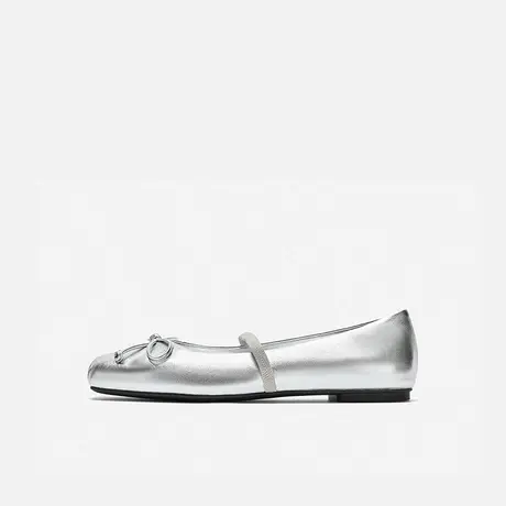 Nine West/玖熙2025年春季新款玛丽珍鞋女方头蝴蝶结平底单鞋女图片