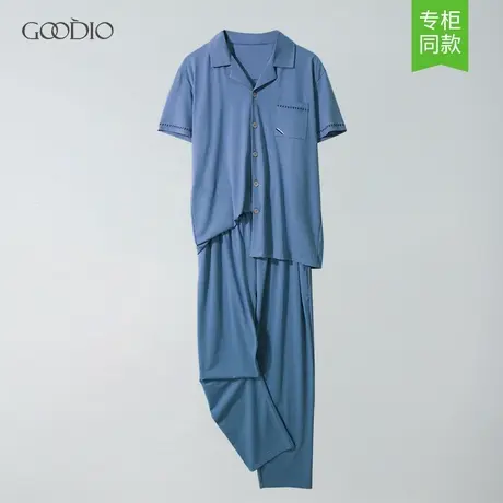 歌帝【直播专享】夏季男士睡衣家居服开衫小翻领短袖GDB0101图片