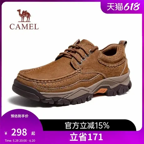 骆驼男鞋2025秋季新款复古低帮牛皮工装鞋厚底防滑时尚休闲皮鞋男商品大图