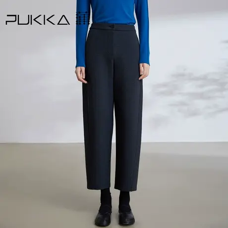 蒲PUKKA女装2023秋季新品微弹空气层棉针织百搭九分萝卜裤图片