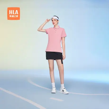 HLA/海澜之家运动sportsday跑步短袖POLO衫夏季新款翻领上衣女装商品大图