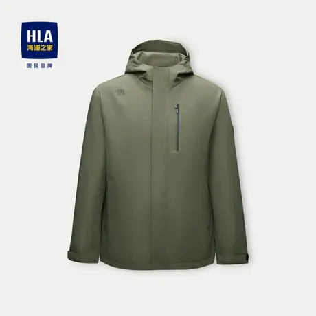 HLA/海澜之家羊毛聚能棉夹克23秋冬新三合一三防连帽加厚外套男图片