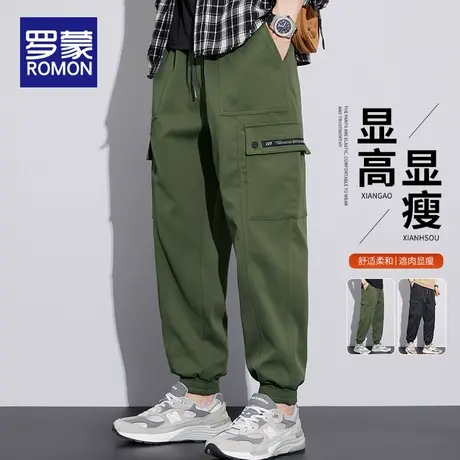 罗蒙工装裤男款2025新款宽松束脚哈伦长裤春秋季潮牌休闲男士裤子商品大图