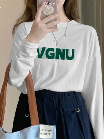 白色仿棉内搭打底衫女2023新款欧货春秋装冬季加绒长袖t恤上衣服图片