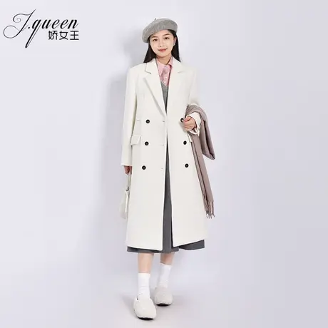 毛呢大衣女中长款秋冬新款加棉加厚保暖气质高级感双排扣呢子外套商品大图