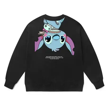 潮牌情侣装星际宝贝史迪仔圆领套头卫衣秋冬宽松外套男女宽松外套商品大图