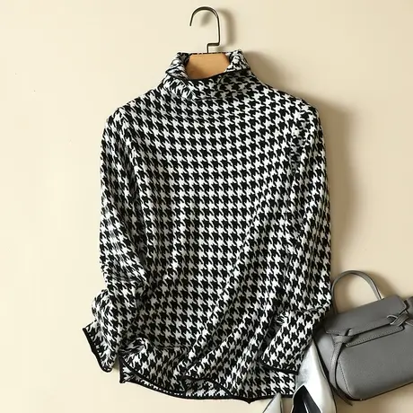 高领洋气打底衫女秋冬2022新款内搭宽松针织衫毛衣堆堆领百搭上衣商品大图