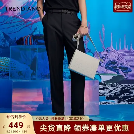 TRENDIANO秋季男装新款时尚简约直筒百搭宽松长裤休闲裤潮商品大图